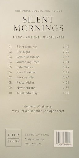 Silent Mornings back cover