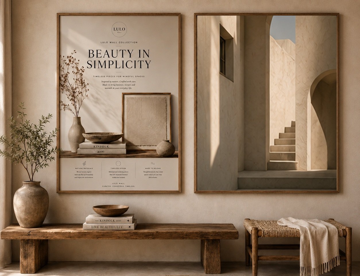 Lulo Wall interior with curated wall art
